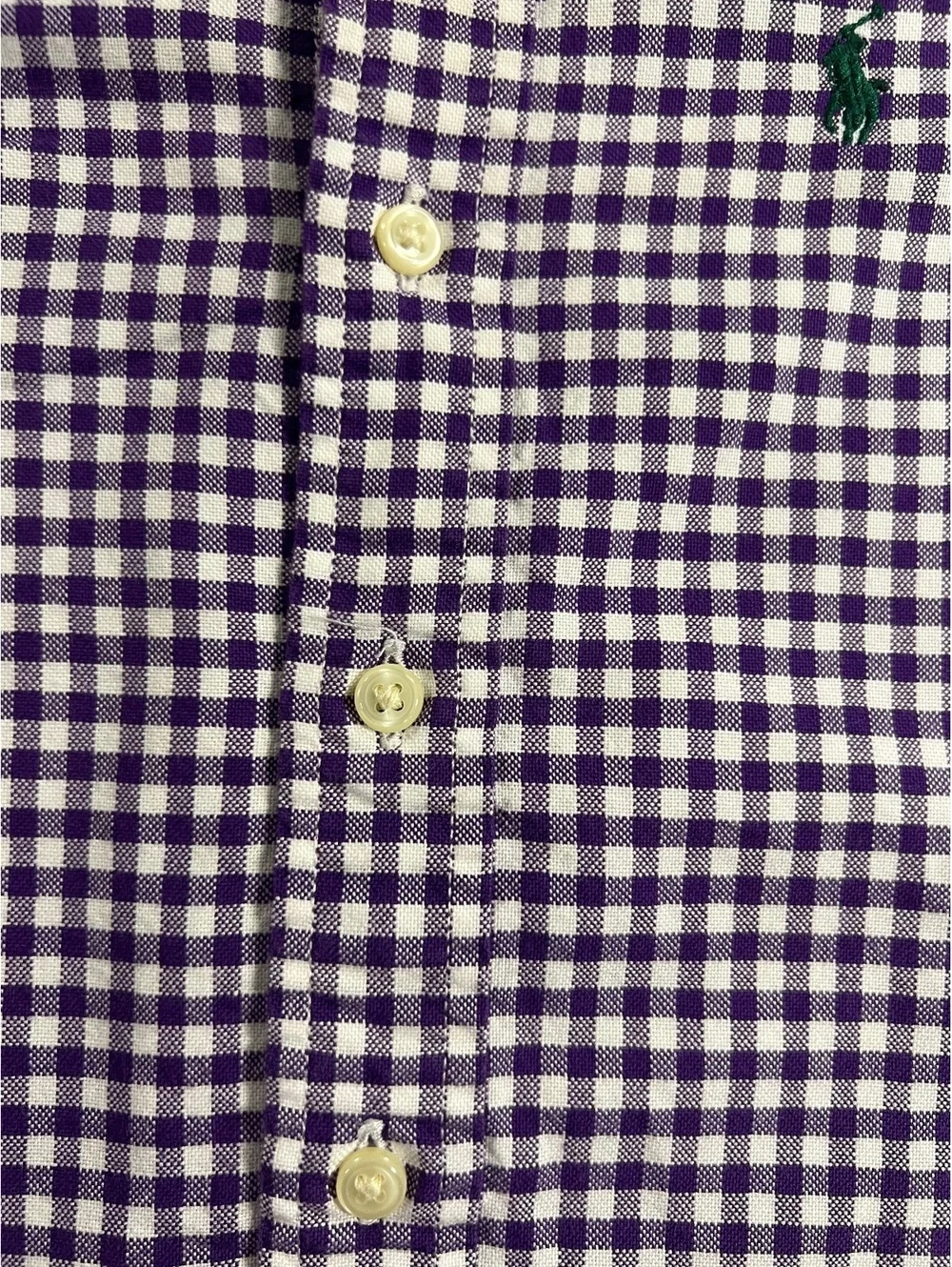 Ralph Lauren Baby Boys' Purple Gingham Button-Down Dress Shirt 100% Cotton 12M